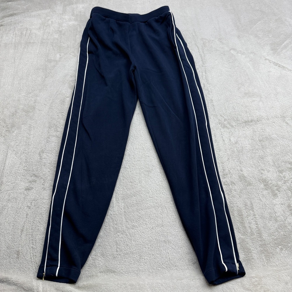 Varley DoubleSoft Slim Piped Sweatpants Womens S Navy Side Stripe Ankle Joggers